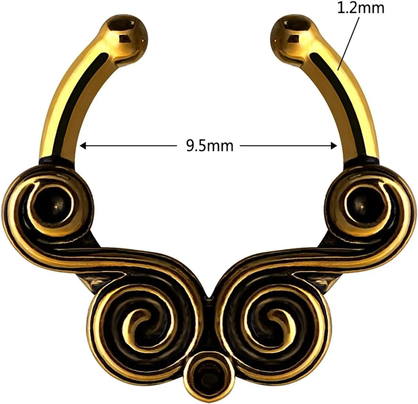 1Pcs Nose Jewelry Unique, Gothic Nose Ring C Shape Cloud Pattern Copper Piercing Jewelry