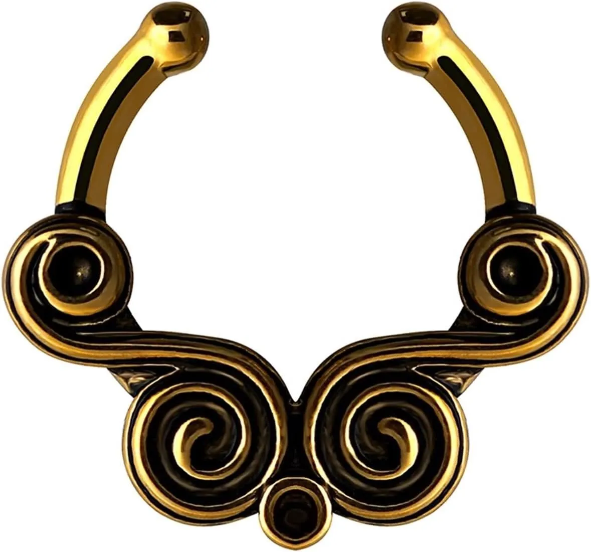 1Pcs Nose Jewelry Unique, Gothic Nose Ring C Shape Cloud Pattern Copper Piercing Jewelry
