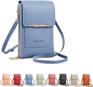 2023 New Anti-theft Leather Bag, Touch Screen Small Crossbody Cell Phone Purse, RFID Blocking Mini PU Leather Crossbody Bags