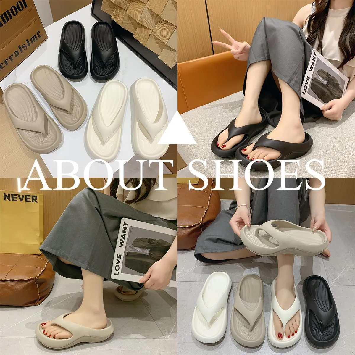 2025 New Pillow Arch Support Flip Flops for Women, Unisex Arch Support Walking Sandals, Platform Recovery Flipflops, Non-slip Comfort Lightweight Soft Summer Beach Shoes
