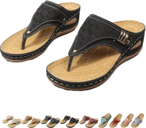 2025 Orthopedic Sandals for Women Flipflops, Sports Sandals Non-Slip 2025 New Womens Wedge Orthopedic Flip-Flops, Women's Open Toe Casual Slipper