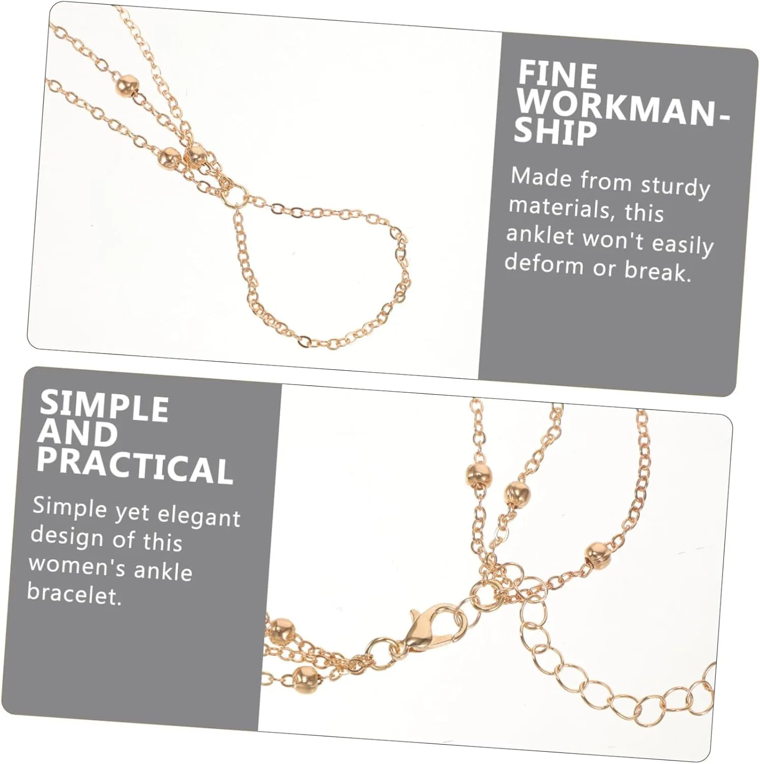 2pcs Anklet Jewelry Holidays Beach Anklet Adjustable Anklet Jewelry for Wedding Bracelet Women Anklet