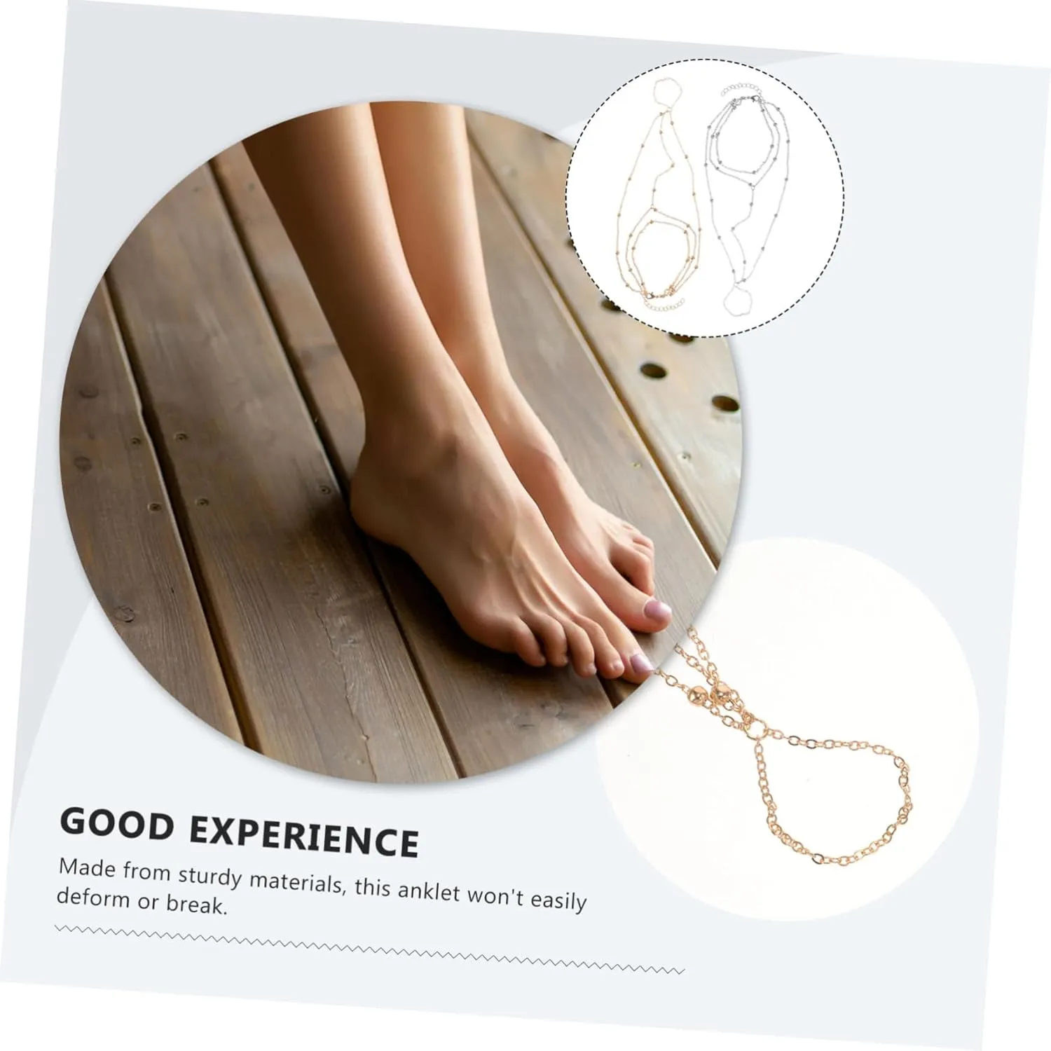 2pcs Anklet Jewelry Holidays Beach Anklet Adjustable Anklet Jewelry for Wedding Bracelet Women Anklet
