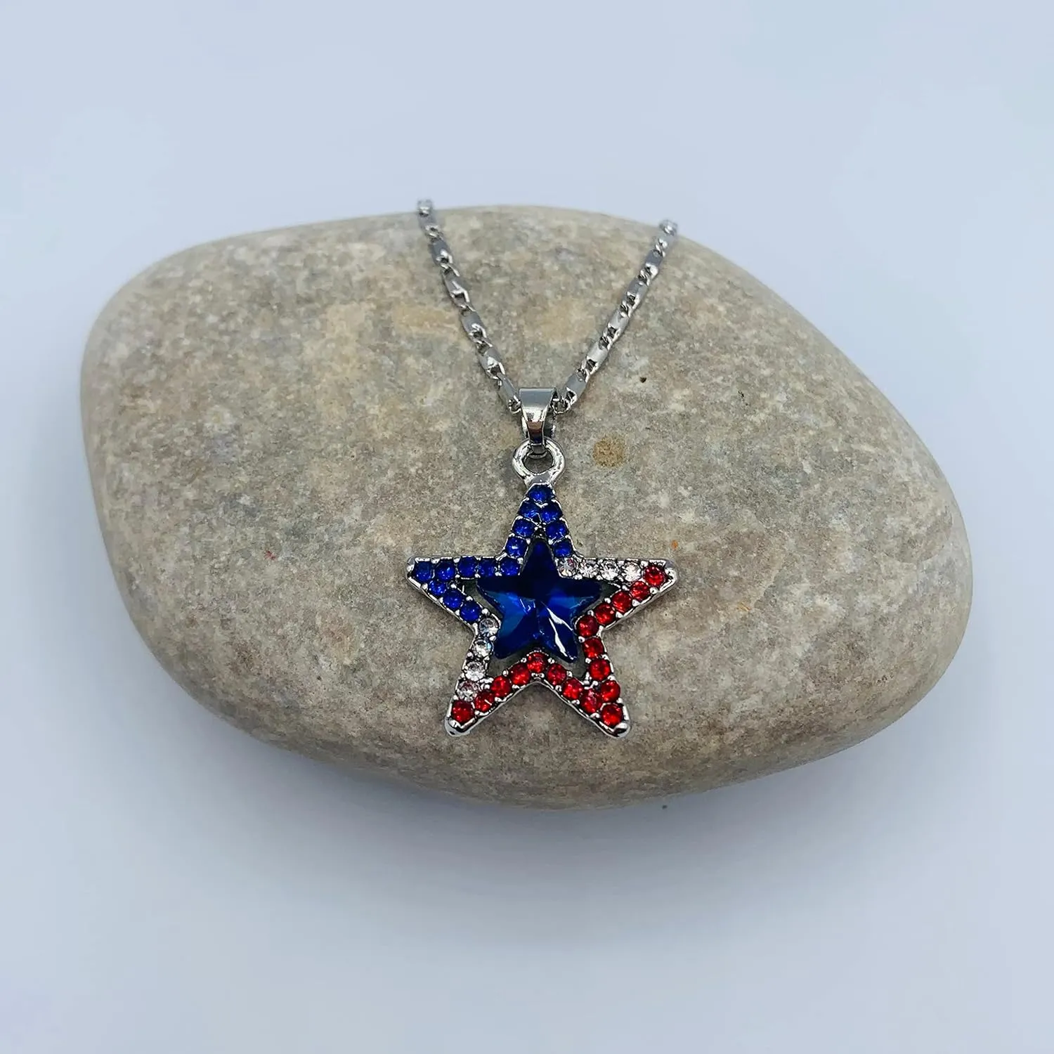 4th of July Earrings for Women - Stars & Stripes Jewelry - Patriotic Red Blue & White Jewelry
