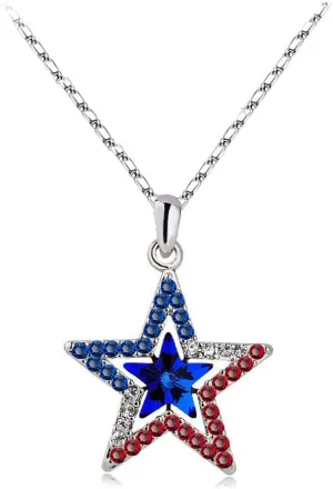 4th of July Earrings for Women - Stars & Stripes Jewelry - Patriotic Red Blue & White Jewelry