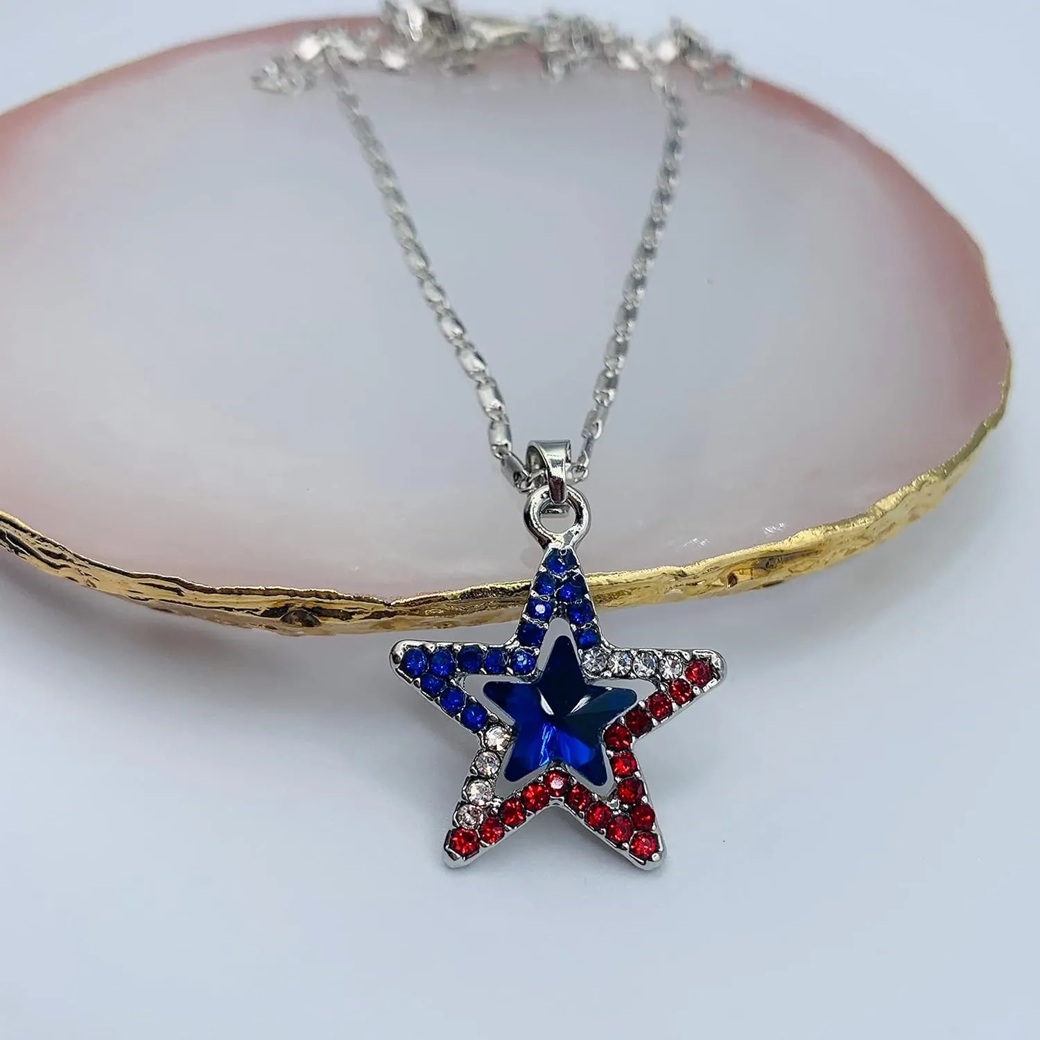 4th of July Earrings for Women - Stars & Stripes Jewelry - Patriotic Red Blue & White Jewelry
