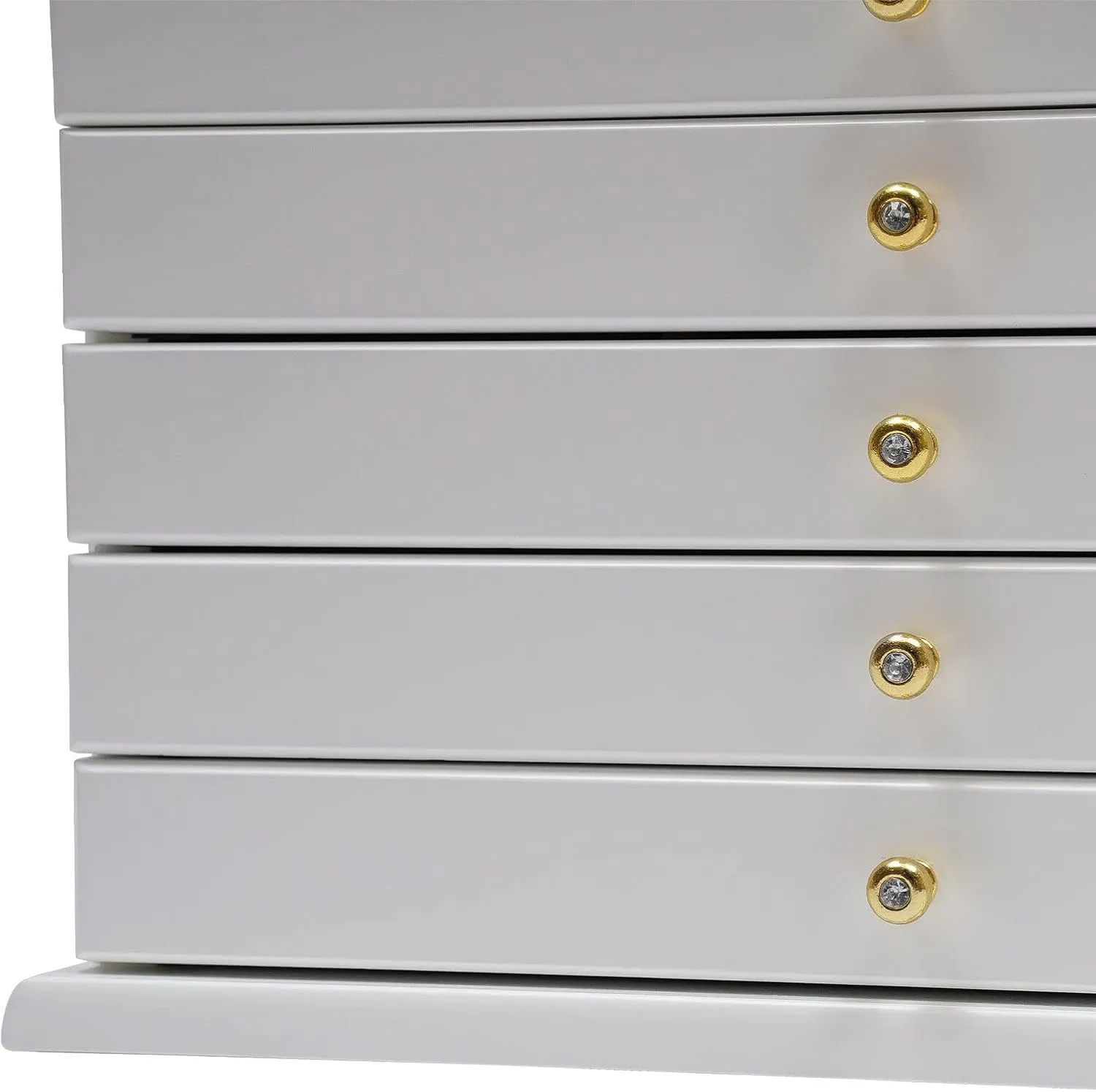 6-Layer White Jewelry Box, Exquisitely Lucky Four Leaf Clover Wooden Jewelry Box Organizer Jewelry Storage Organizer Great Ideal for Earring, Ring, Necklace, Bracelets