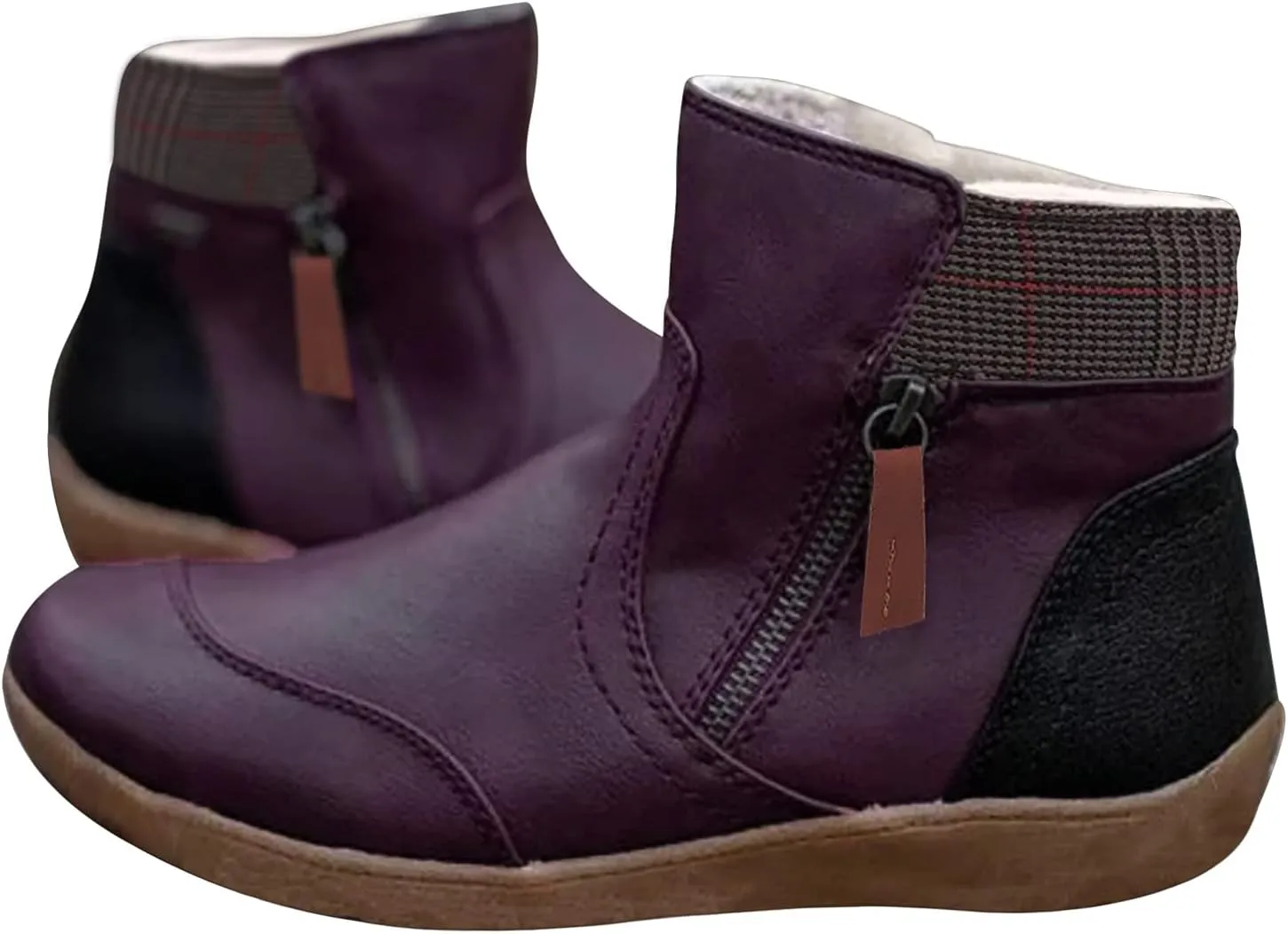 Ankle Boots for Women Arch Support Womens Low Heel Fashion Lace Up Zipper Booties Casual Walking Short Bootie