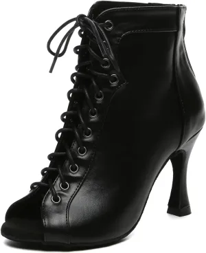 AOQUNFS Women's Latin Dance Boots Salsa Ballroom Practice Performance Tango Ankle Boots Dancing Shoes