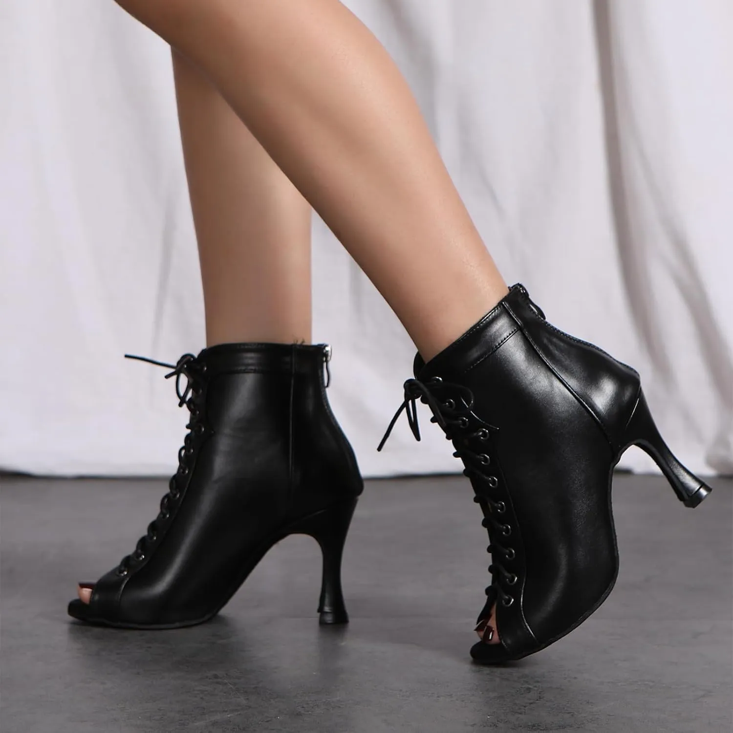AOQUNFS Women's Latin Dance Boots Salsa Ballroom Practice Performance Tango Ankle Boots Dancing Shoes