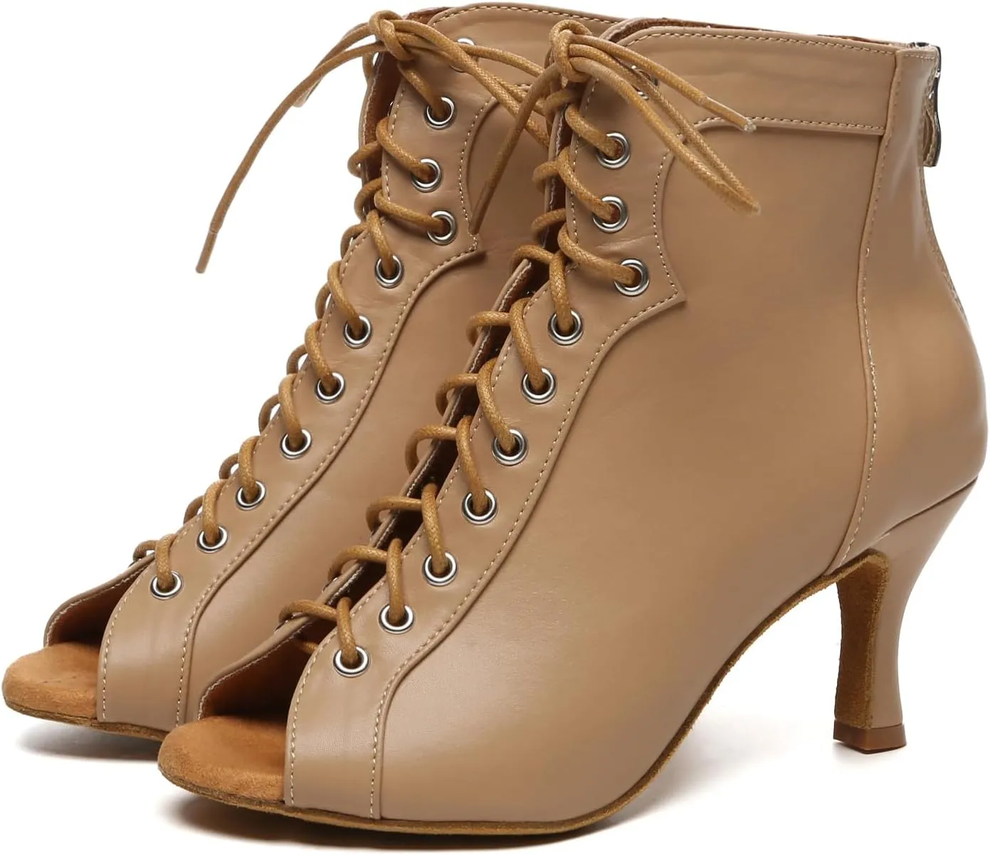AOQUNFS Women's Latin Dance Boots Salsa Ballroom Practice Performance Tango Ankle Boots Dancing Shoes