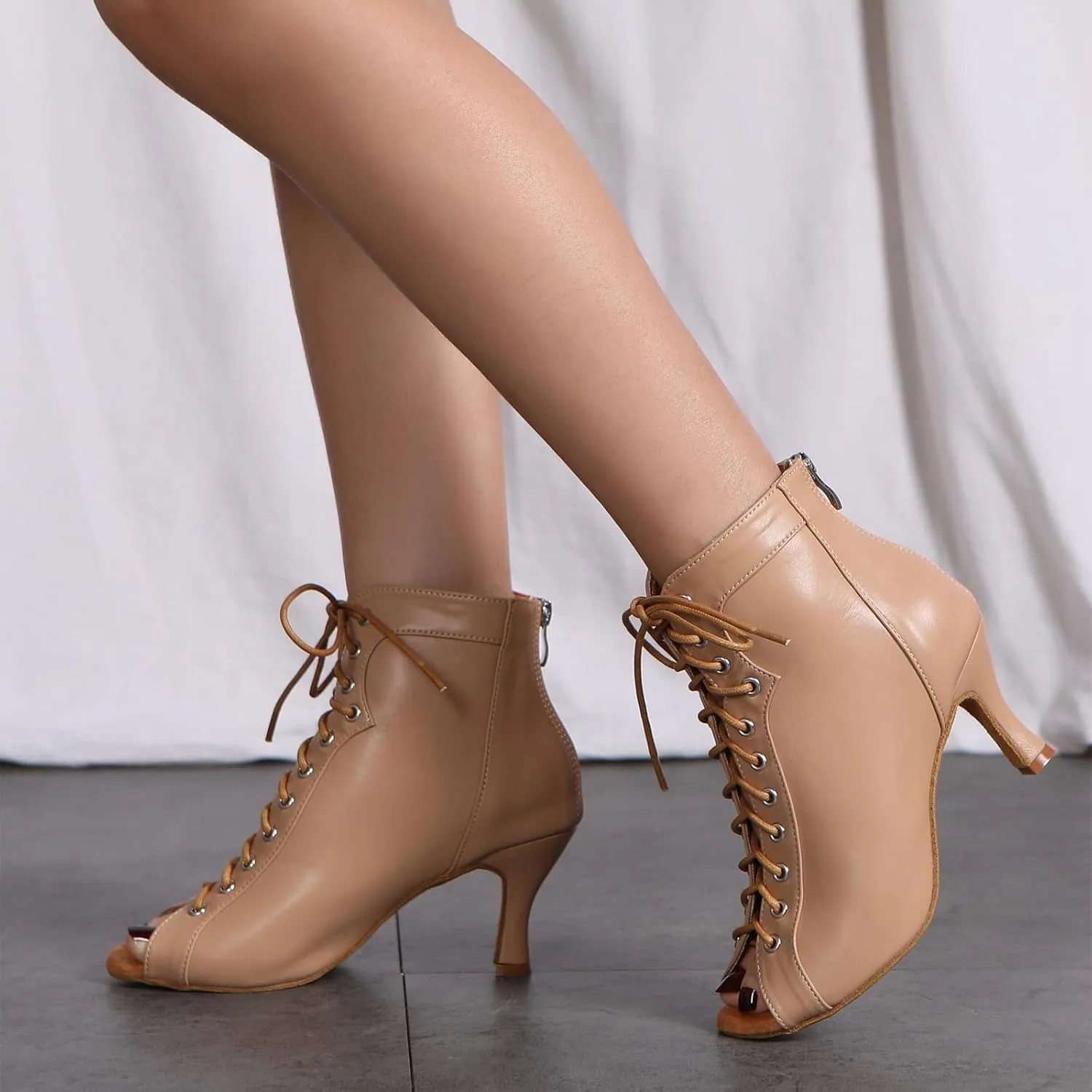 AOQUNFS Women's Latin Dance Boots Salsa Ballroom Practice Performance Tango Ankle Boots Dancing Shoes