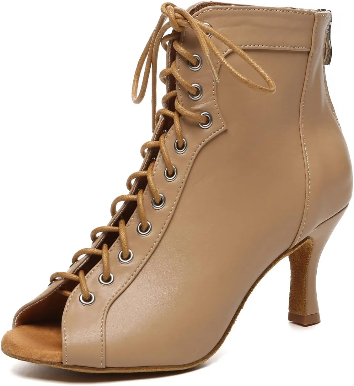 AOQUNFS Women's Latin Dance Boots Salsa Ballroom Practice Performance Tango Ankle Boots Dancing Shoes