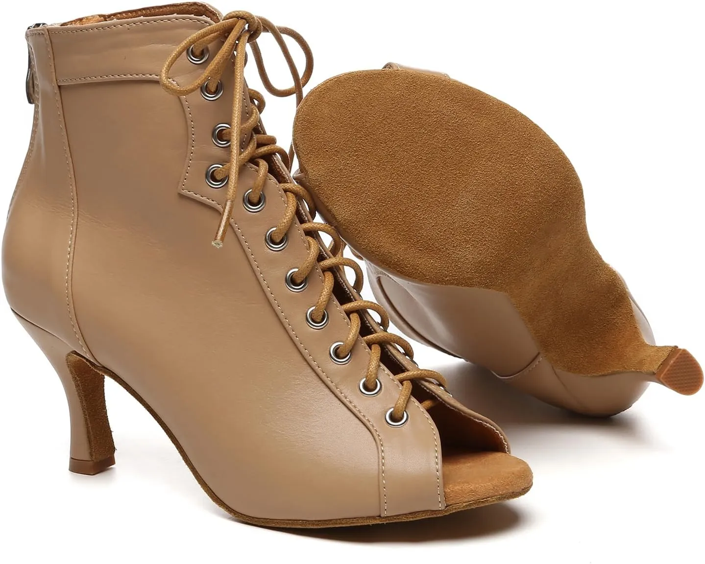 AOQUNFS Women's Latin Dance Boots Salsa Ballroom Practice Performance Tango Ankle Boots Dancing Shoes