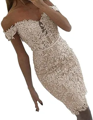 Applique Chiffon Prom Evening Dresses Off Shoulder for Women