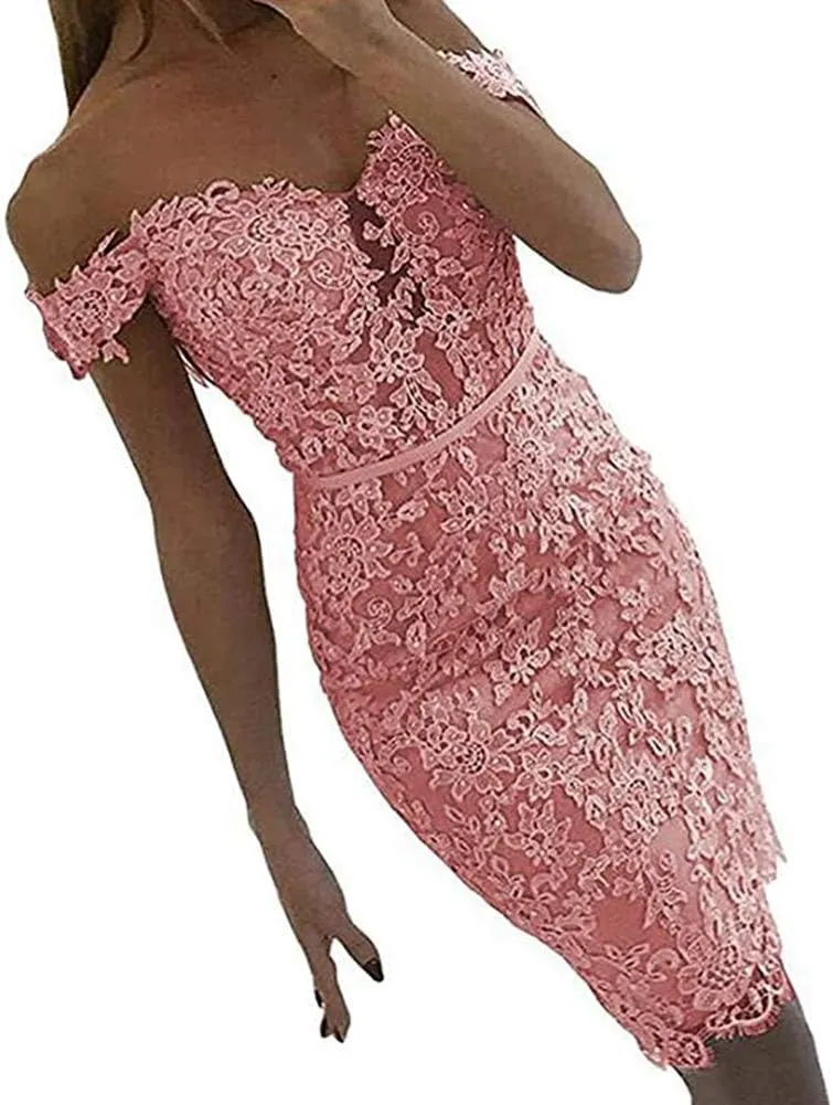 Applique Chiffon Prom Evening Dresses Off Shoulder for Women