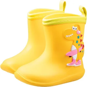 artoon Dinosaur Rain Boots For Toddler Baby Boys Girls aterproof Non Slip Shoes Outdoor Paly Soft Roller Booties