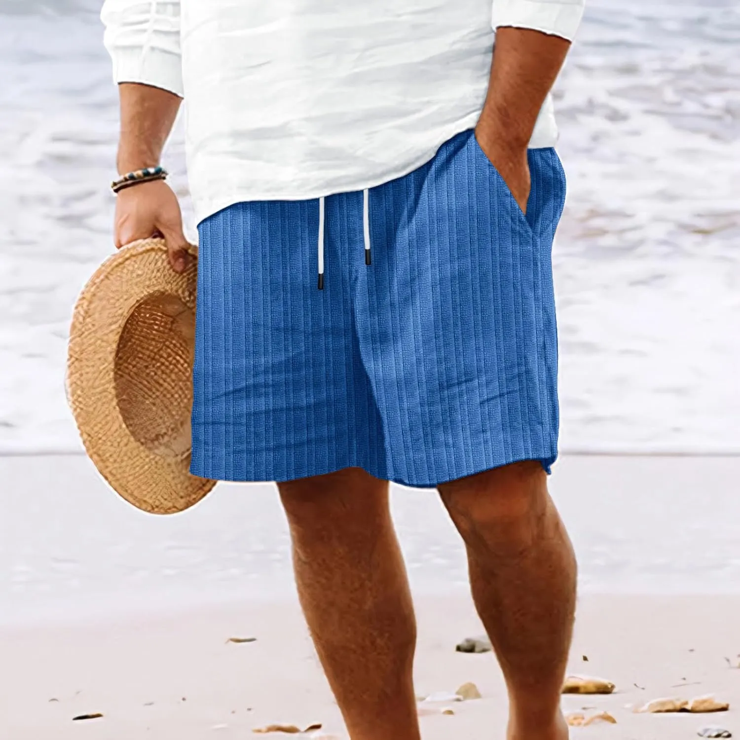 Athletic Shorts Shorts Men's Solid Cotton Summer Fashionable Men's pants Men Linen Shorts Khaki Shorts for Mens