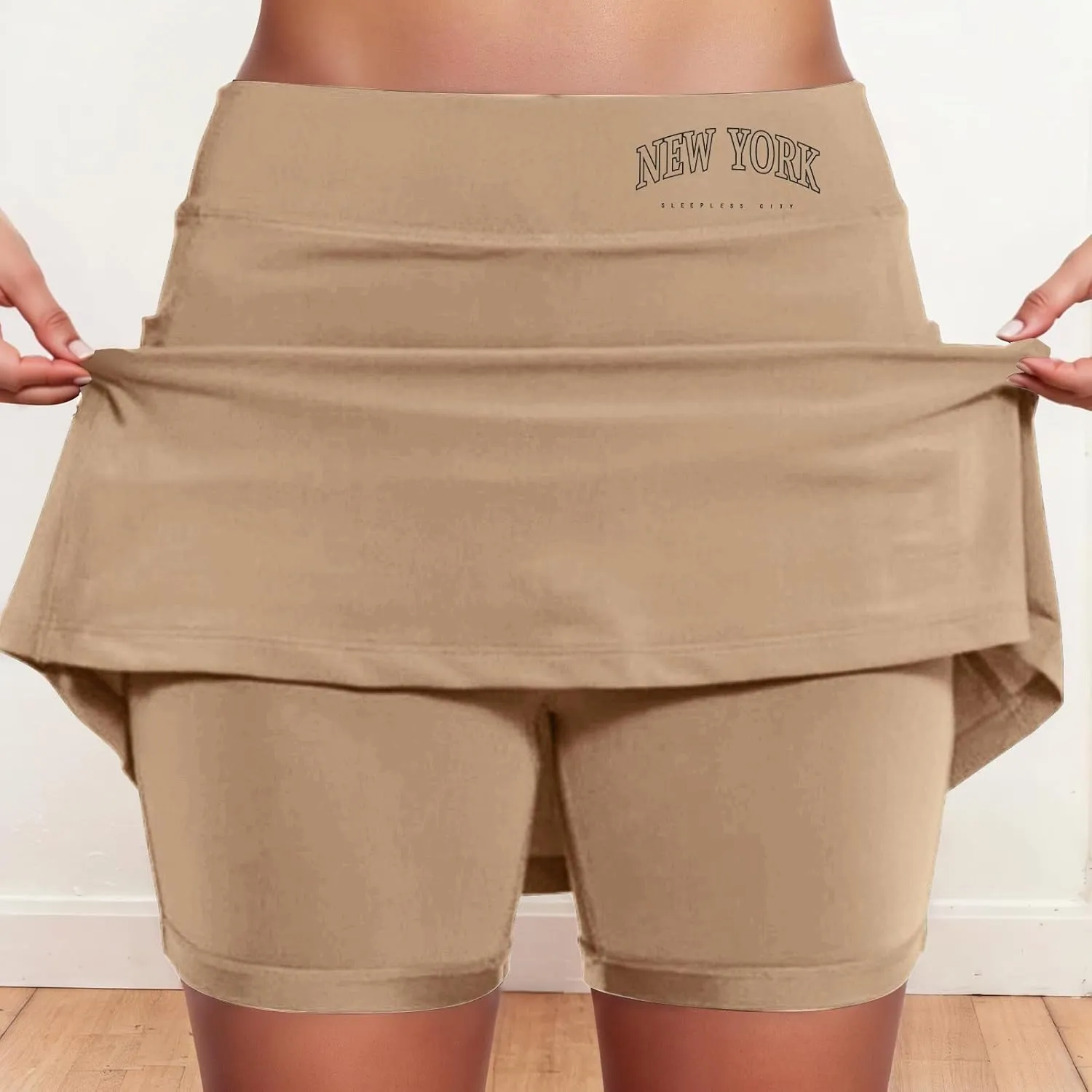 Athletic Skirts Women with Shorts Casual Tummy Control Tennis Skorts with Pockets New York Yoga Workout Summer Clothes