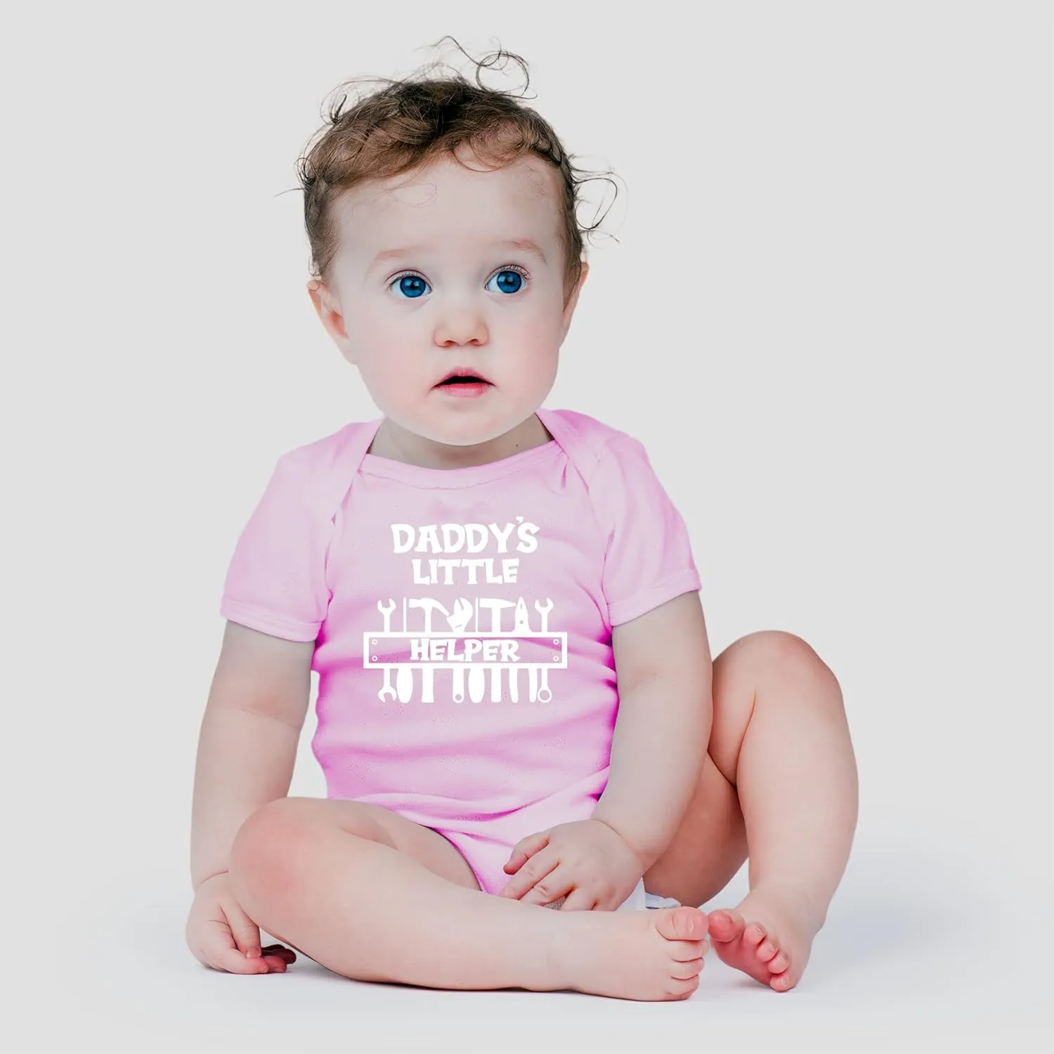 AW Fashions Daddy's Little Helper Baby Bodysuit Funny Cute Infant Romper Clothing Adorable Unisex Outfit