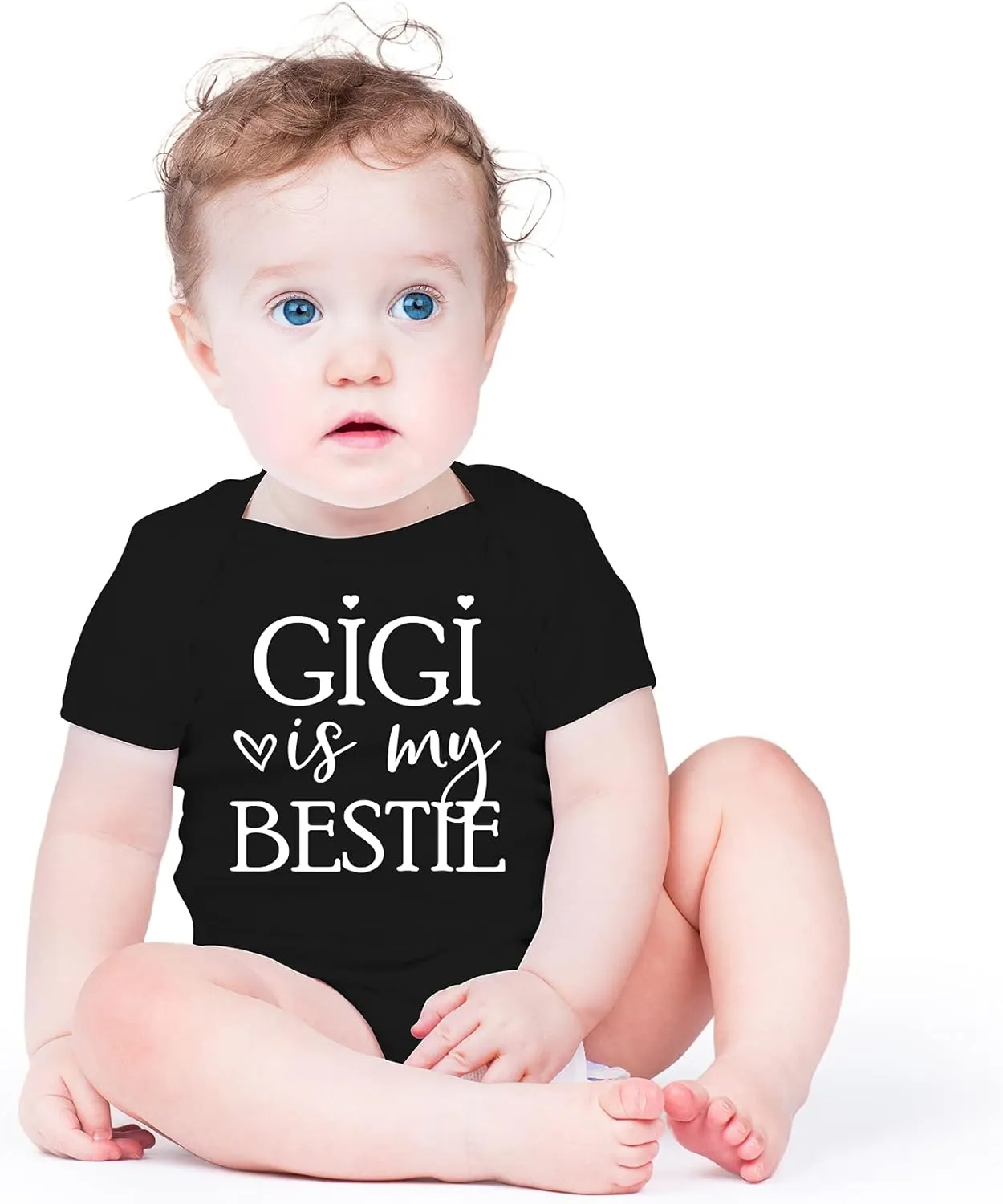 AW Fashions Gigi Is My Bestie Baby Bodysuit Funny Adorable Romper Clothing for Boys, Girls, and Unisex