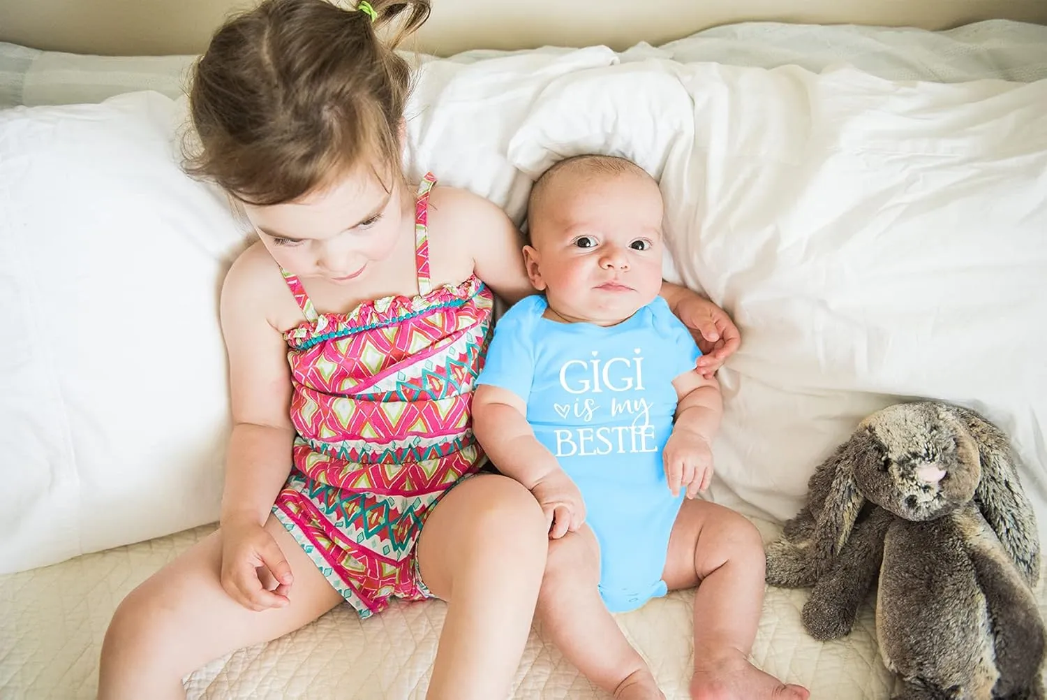 AW Fashions Gigi Is My Bestie Baby Bodysuit Funny Adorable Romper Clothing for Boys, Girls, and Unisex