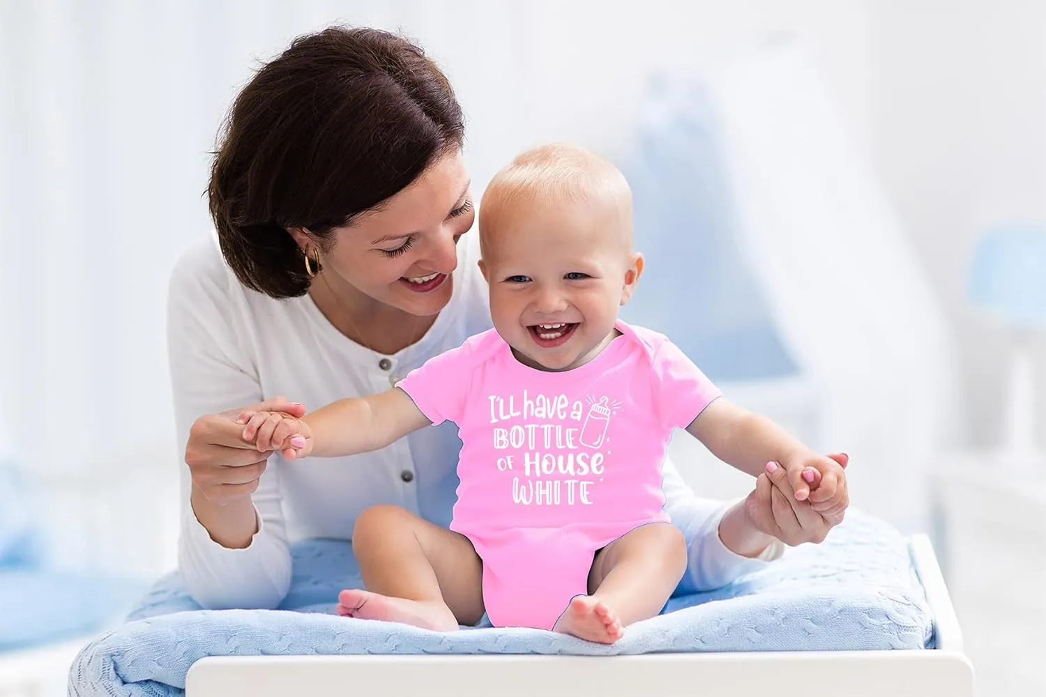 AW Fashions I'll Have A Bottle Of The House White Baby Bodysuit Funny Adorable Infant Clothing Boys Girls