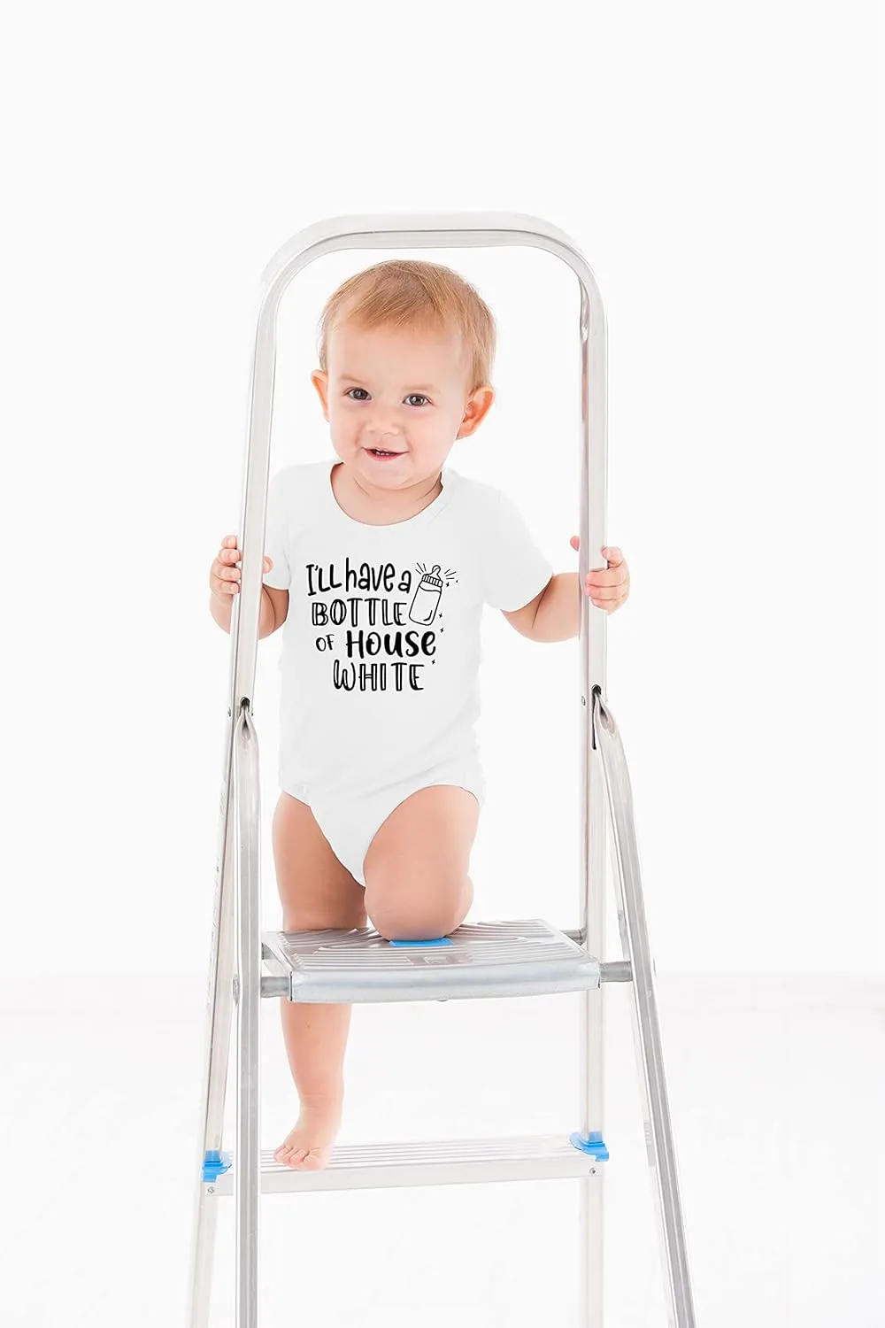 AW Fashions I'll Have A Bottle Of The House White Baby Bodysuit Funny Adorable Infant Clothing Boys Girls