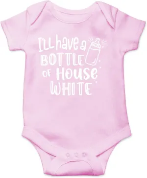 AW Fashions I'll Have A Bottle Of The House White Baby Bodysuit Funny Adorable Infant Clothing Boys Girls