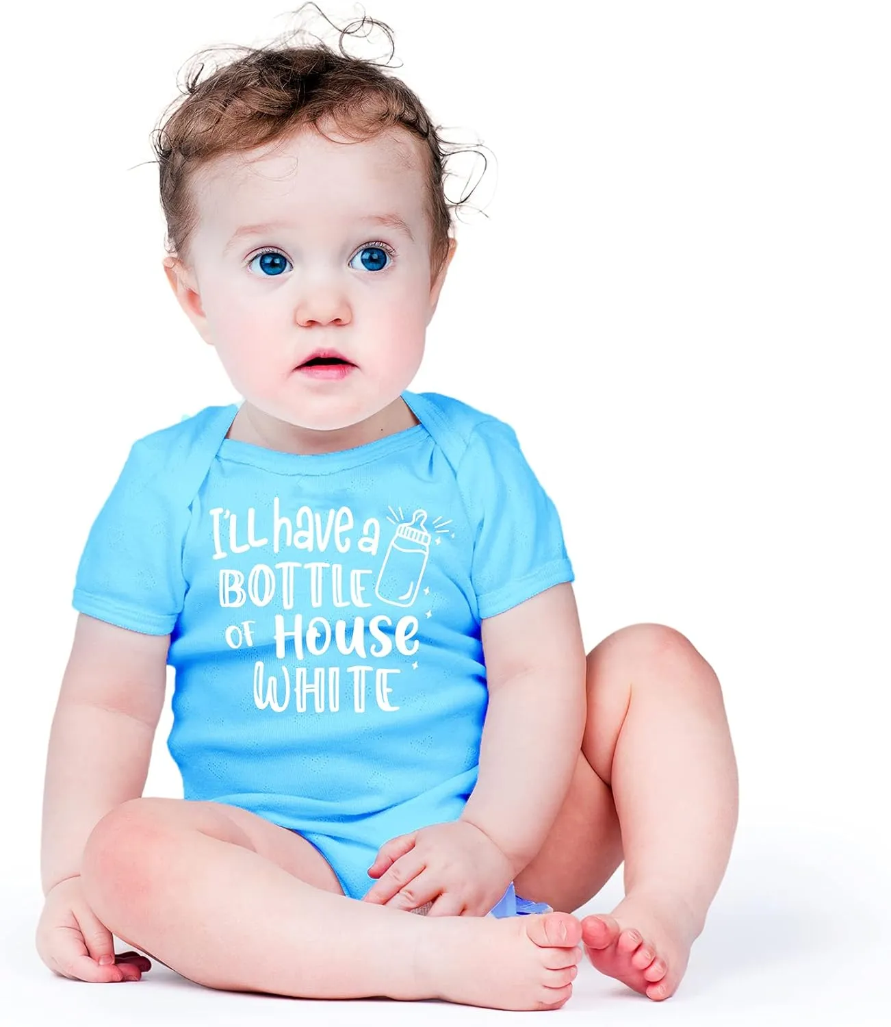 AW Fashions I'll Have A Bottle Of The House White Baby Bodysuit Funny Adorable Infant Clothing Boys Girls