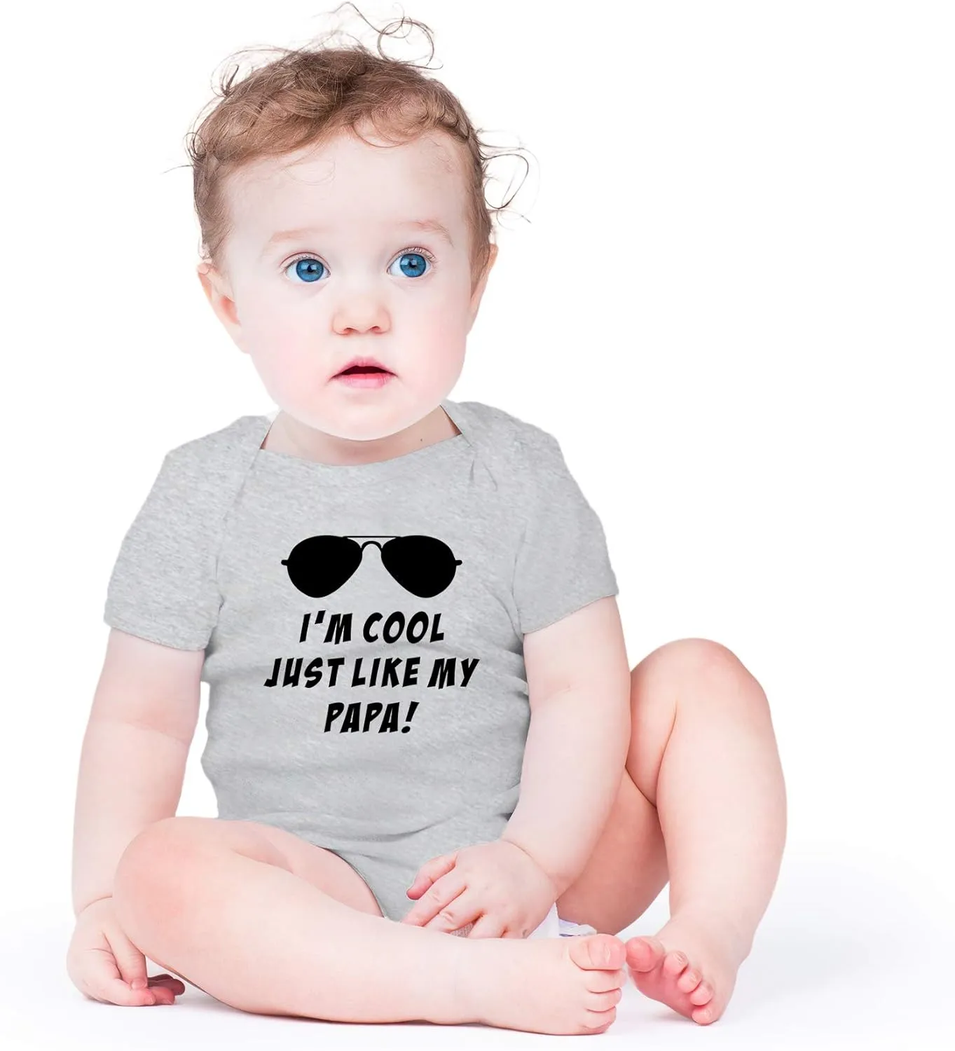 AW Fashions I'm Cool Just Like My Papa Baby Bodysuit Funny Cute Adorable Infant Romper Outfit Boys Girls