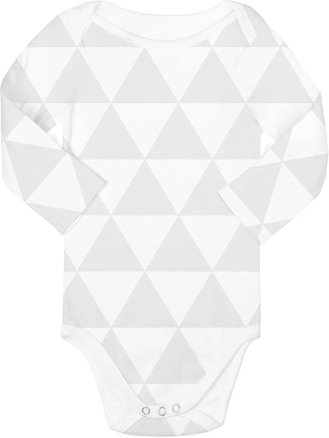 BaeBae Goods Grey/White Triangles Long Sleeve Bodysuit Set (3-6 Months)