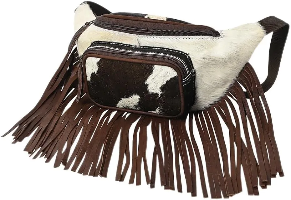 Bags OHG186C FANNY PACK Hair-on Genuine Leather women bag western handbag purse