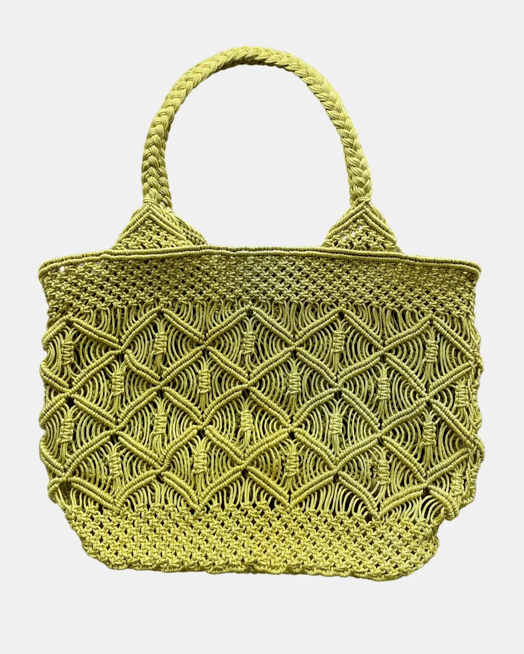BASKET MACRAME TOTE IN GOLD
