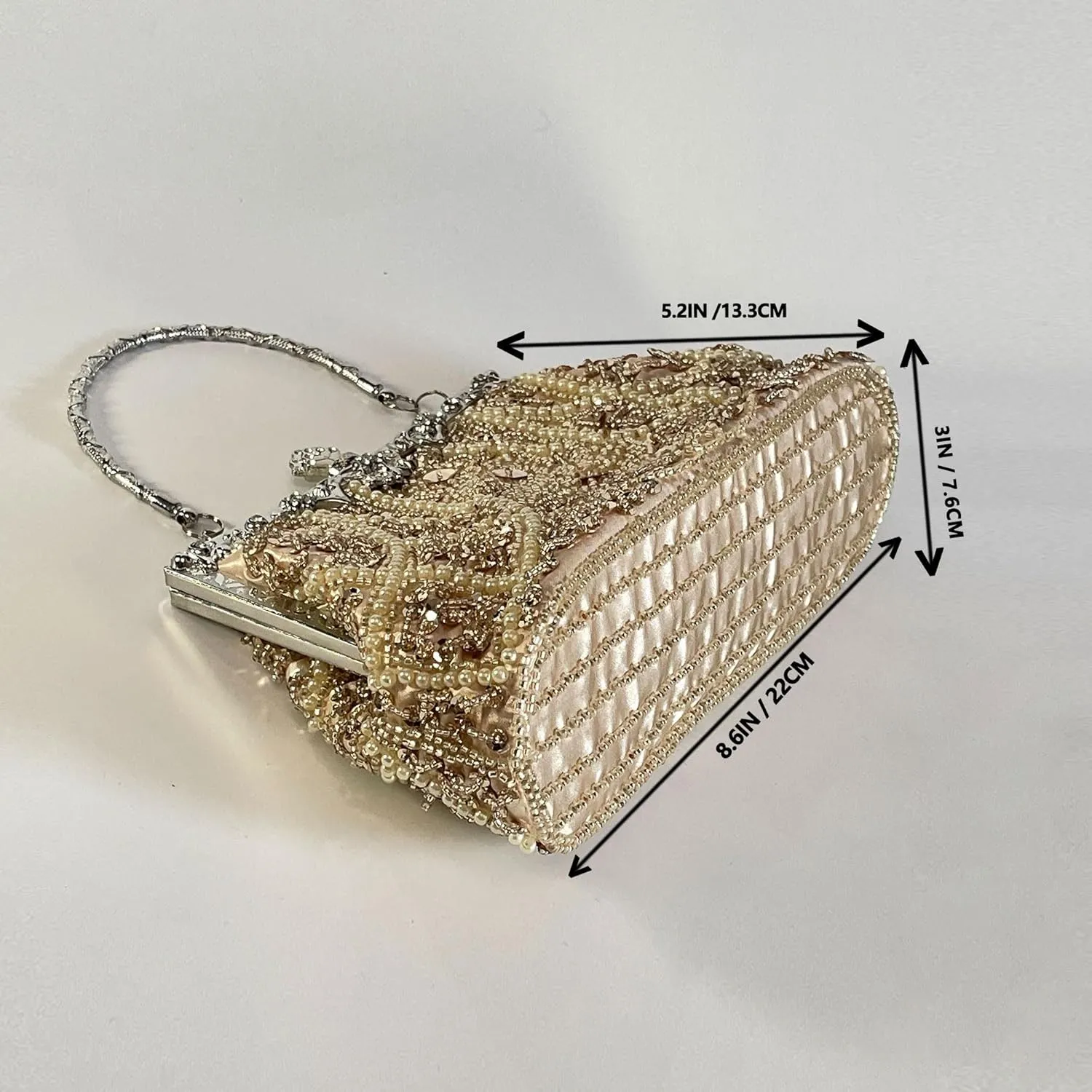 Beaded Purse Bags and Clutch- Evening Bags Wedding Women's Elegant and Stylish Handbag Collection- (black)