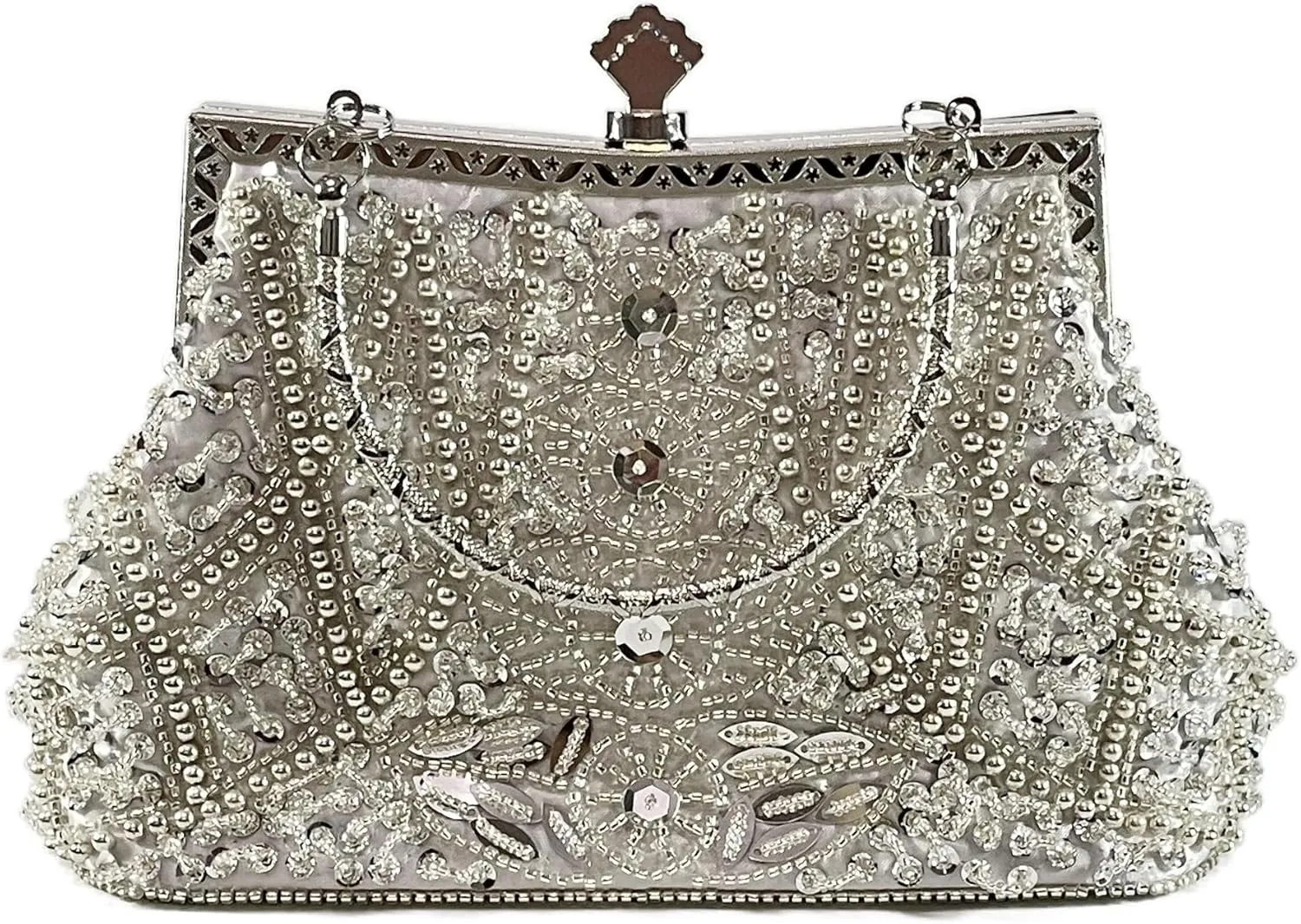 Beaded Purse Bags and Clutch- Evening Bags Wedding Women's Elegant and Stylish Handbag Collection- (black)