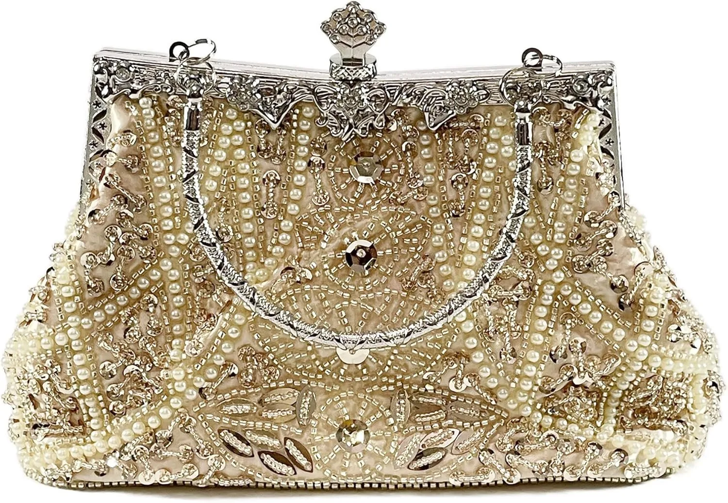 Beaded Purse Bags and Clutch- Evening Bags Wedding Women's Elegant and Stylish Handbag Collection- (black)