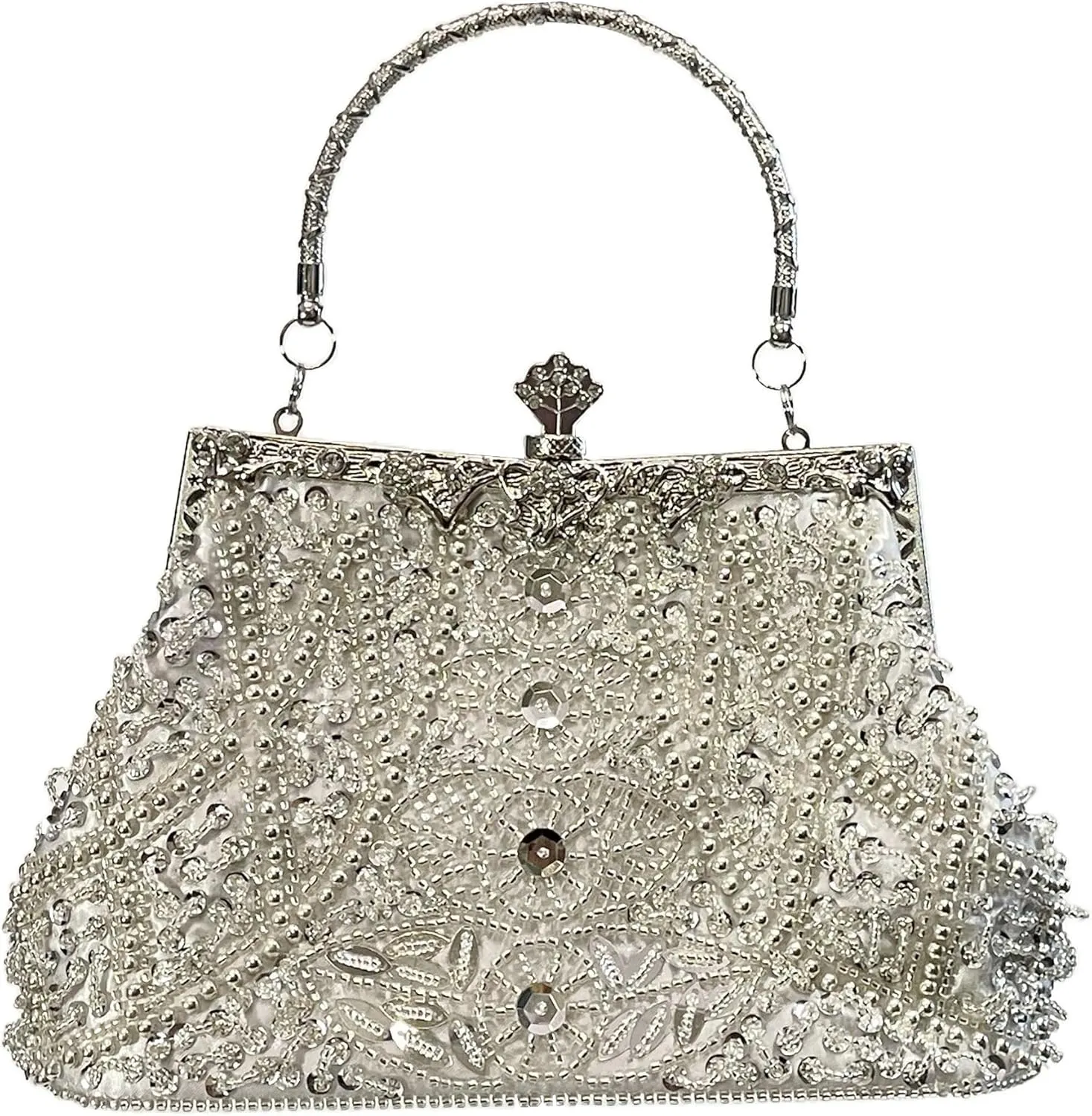 Beaded Purse Bags and Clutch- Evening Bags Wedding Women's Elegant and Stylish Handbag Collection- (black)