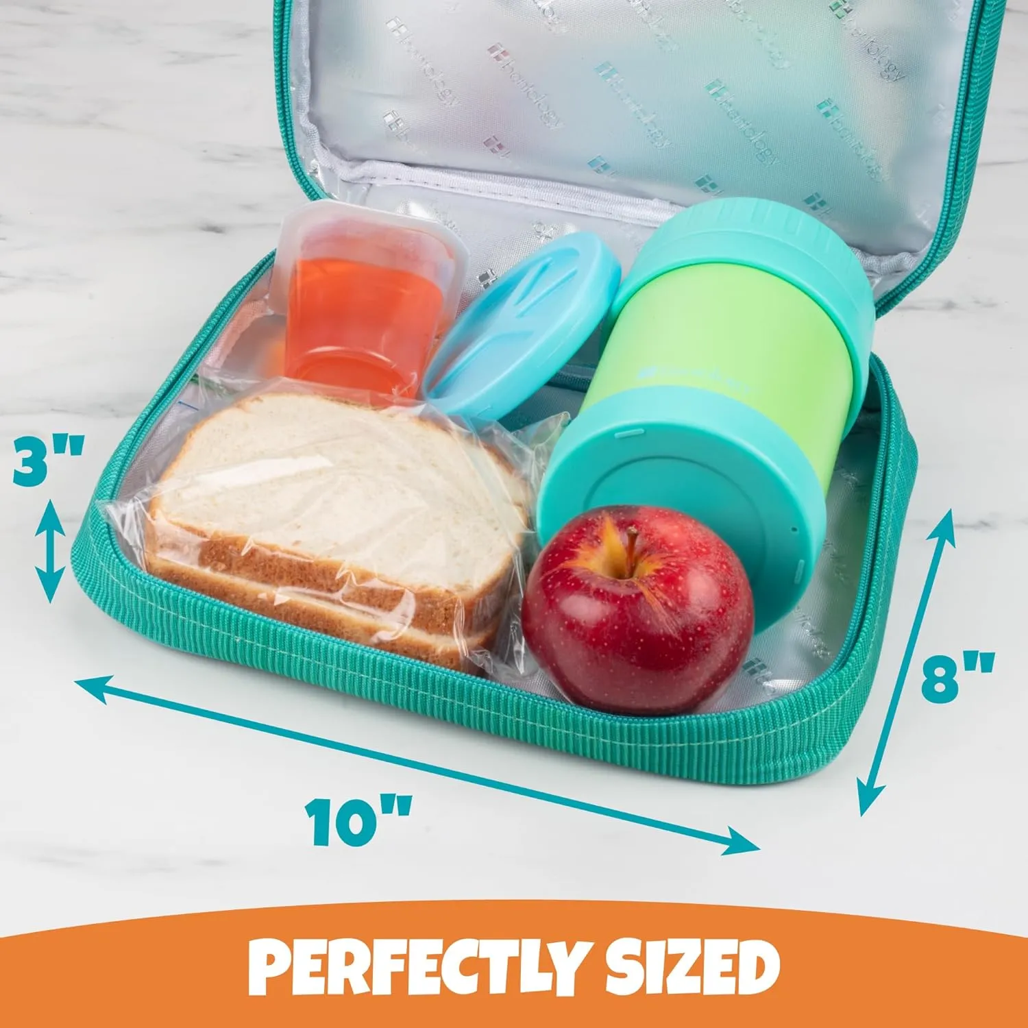 Bentology Lunch Box for Girls - Kids Insulated, Durable Lunchbox Tote Bag Fits Bento Boxes, Containers w/Lids, Jars & Bottles, Back to School Reusable Lunch Sleeve Keeps Food Hotter or Colder Longer