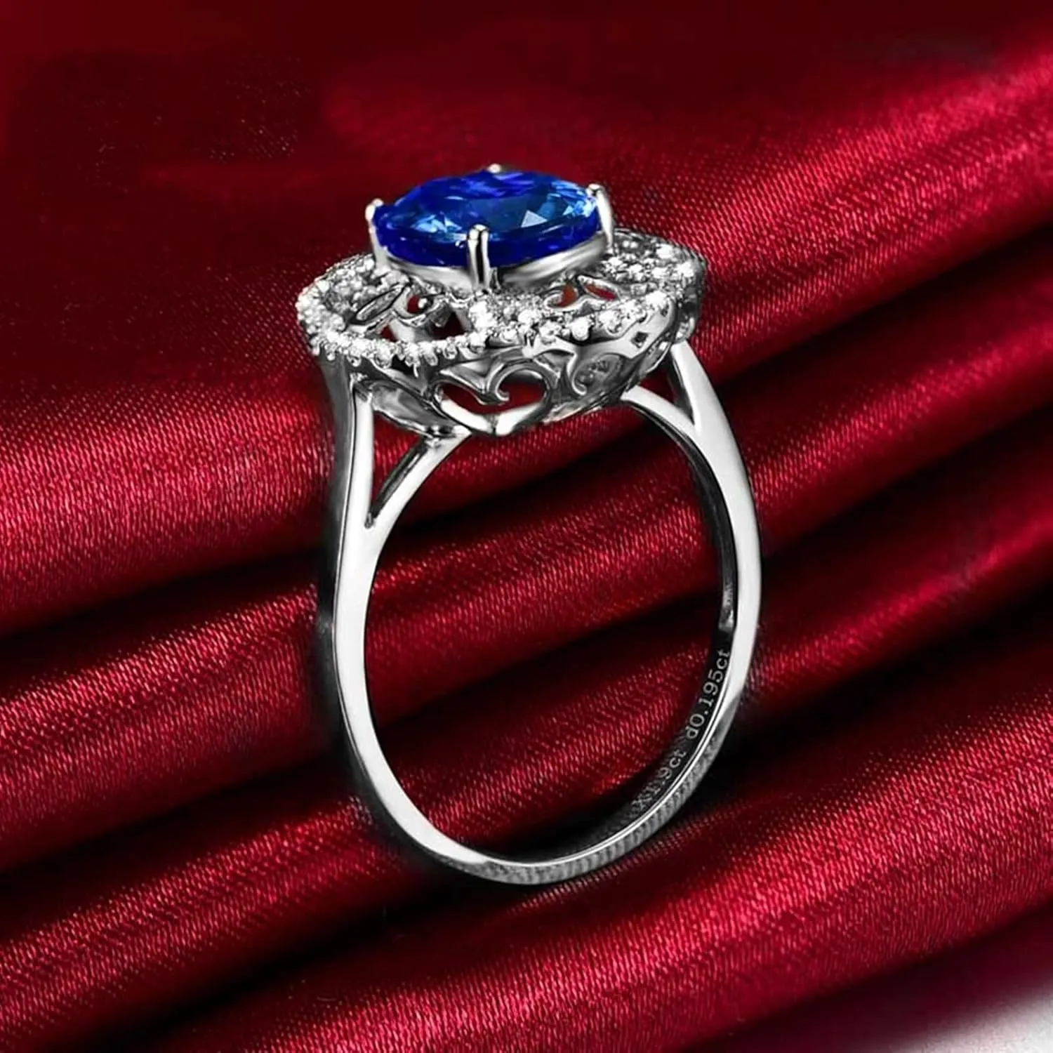 Best Friend Jewelry Rings, Jewelry for Women Rings 18K White Gold with 2ct Tanzanite