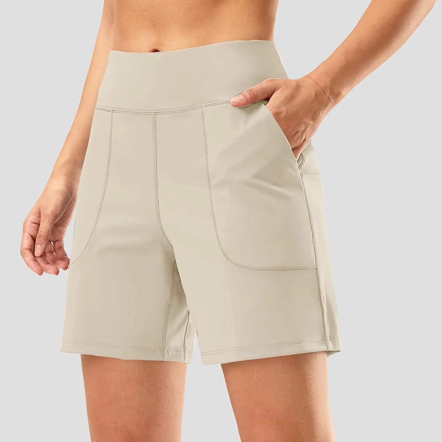 Biker Shorts Women Soft Plus Size Butt Lifting Shorts Seamless Workout Shorts High Waisted Yoga Shorts with Pockets