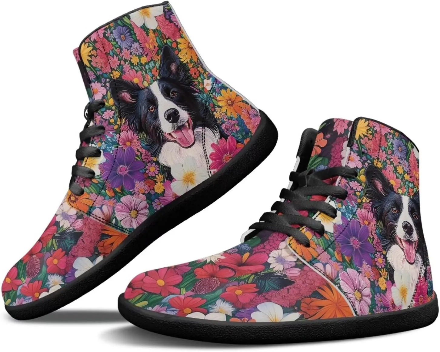 Binienty Barefoot Shoes Men Wide Toe Box High Top PU Minimalist Zero Drop Sneakers Outdoor Footwear