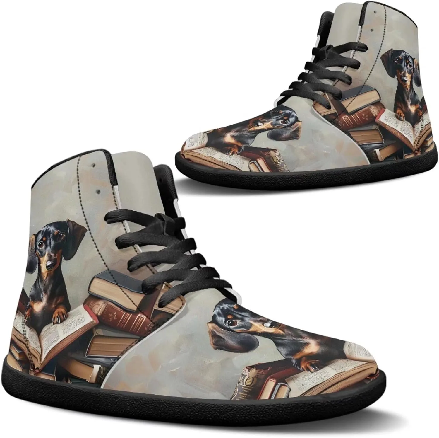 Binienty Barefoot Shoes Men Wide Toe Box High Top PU Minimalist Zero Drop Sneakers Outdoor Footwear