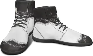 Binienty PU Leather Lace up Flat Shoes Men Women High Top Barefoot Sneakers Zero Drop Non Slip Daily Footwear