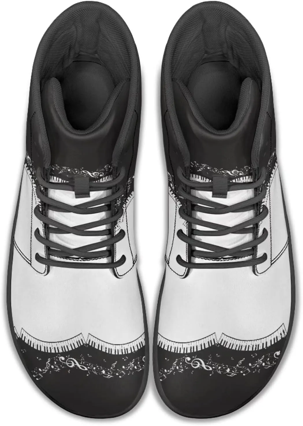 Binienty PU Leather Lace up Flat Shoes Men Women High Top Barefoot Sneakers Zero Drop Non Slip Daily Footwear