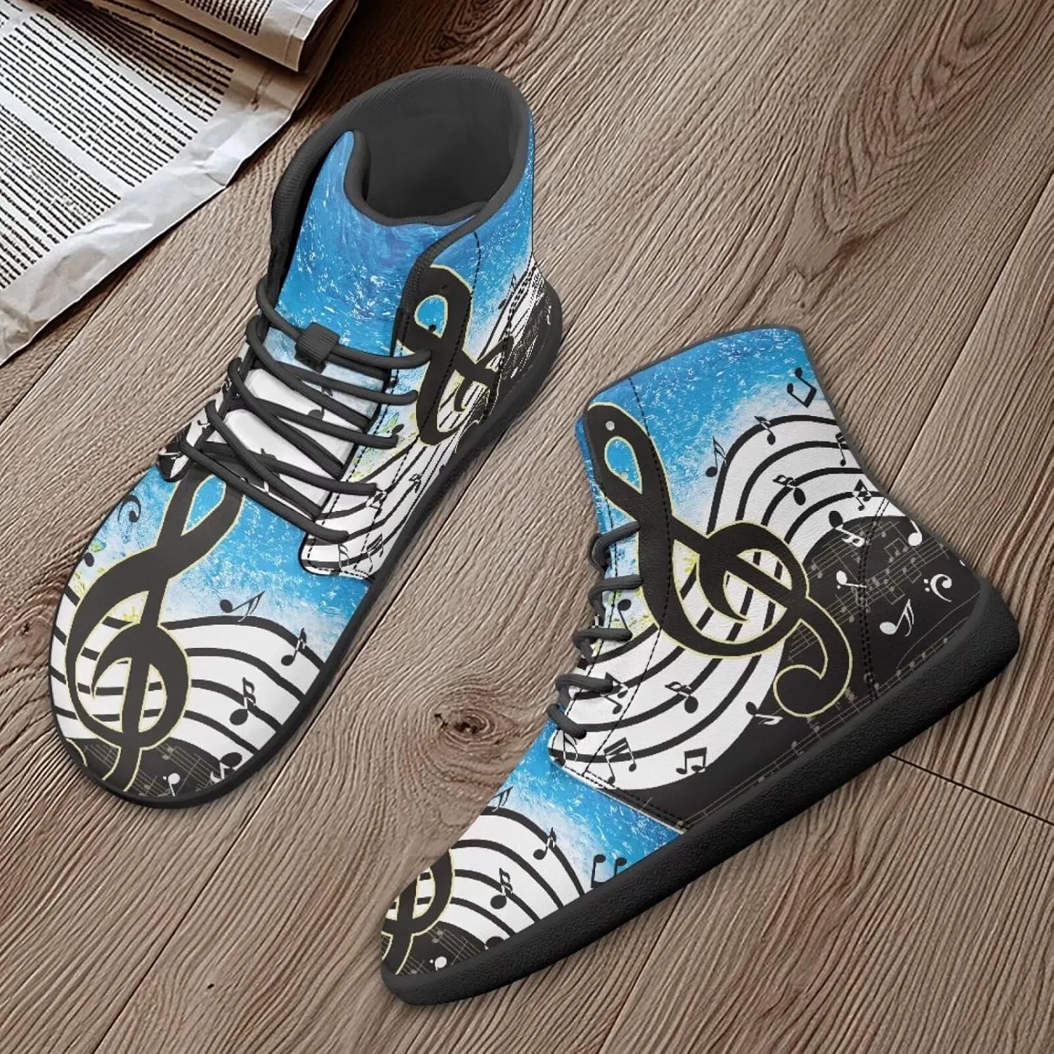 Binienty PU Leather Lace up Flat Shoes Men Women High Top Barefoot Sneakers Zero Drop Non Slip Daily Footwear