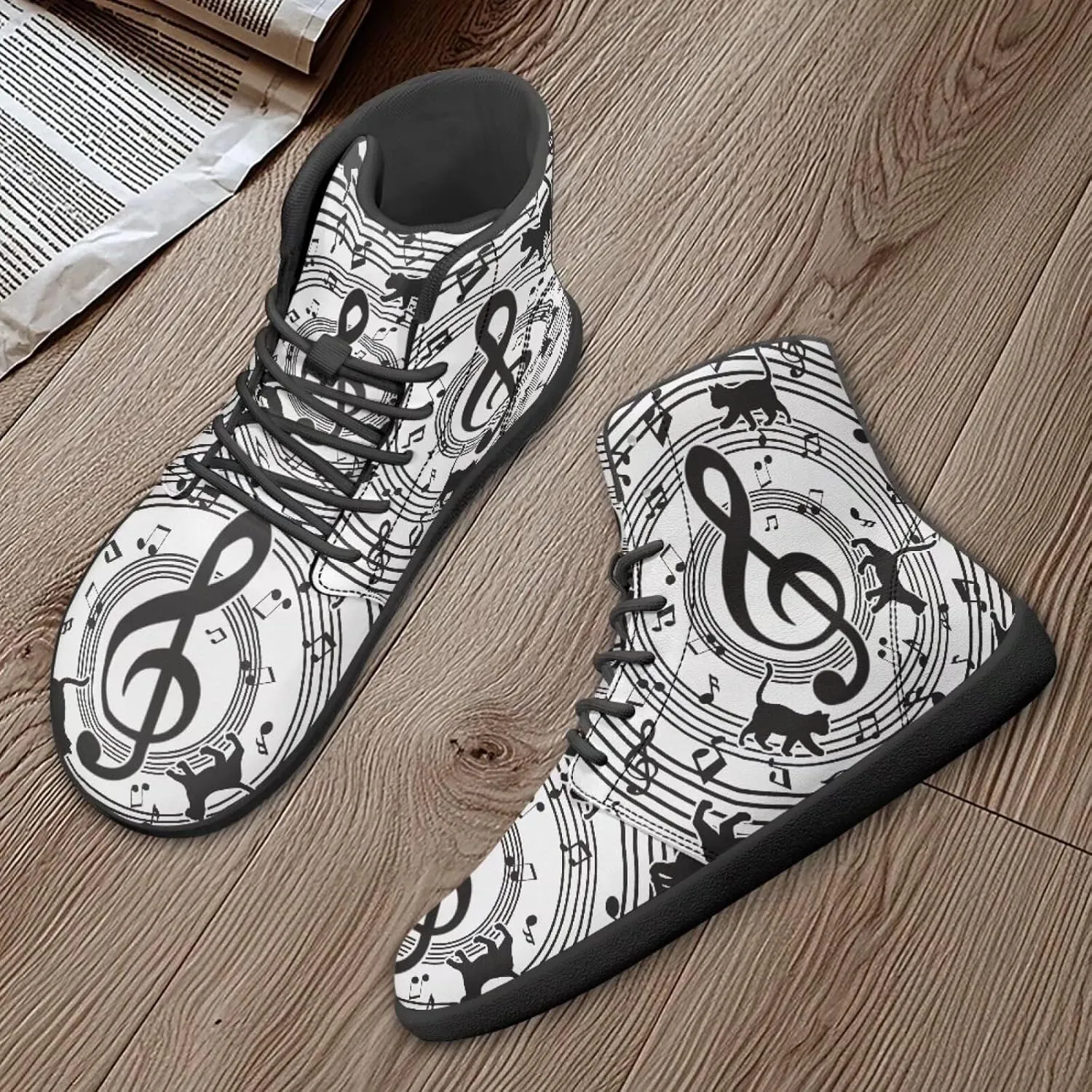 Binienty PU Leather Lace up Flat Shoes Men Women High Top Barefoot Sneakers Zero Drop Non Slip Daily Footwear