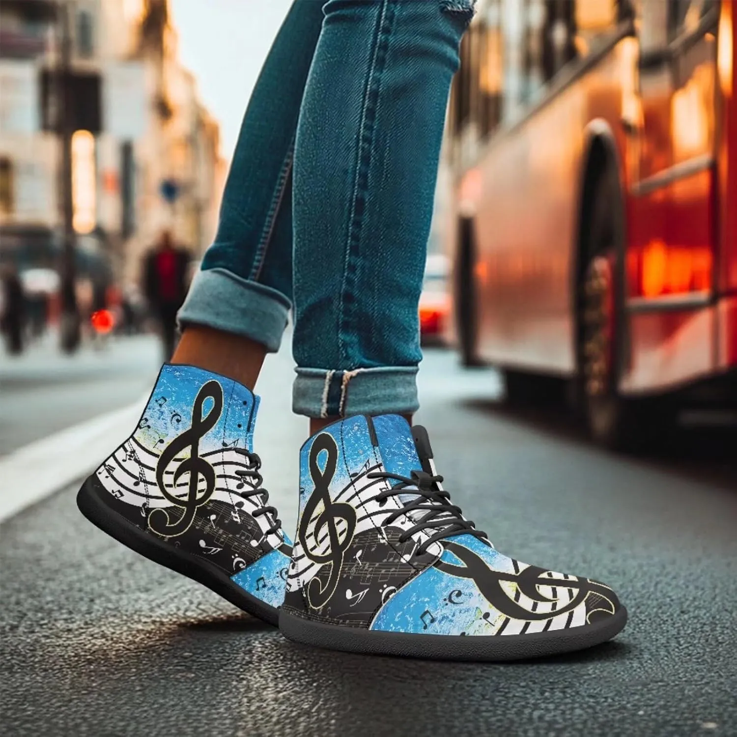 Binienty PU Leather Lace up Flat Shoes Men Women High Top Barefoot Sneakers Zero Drop Non Slip Daily Footwear