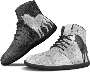 Binienty Wide Box Barefoot Shoes Men Women Wolf High Top Minimalist Ankle Boots Anti Skid Zero Drop Sole