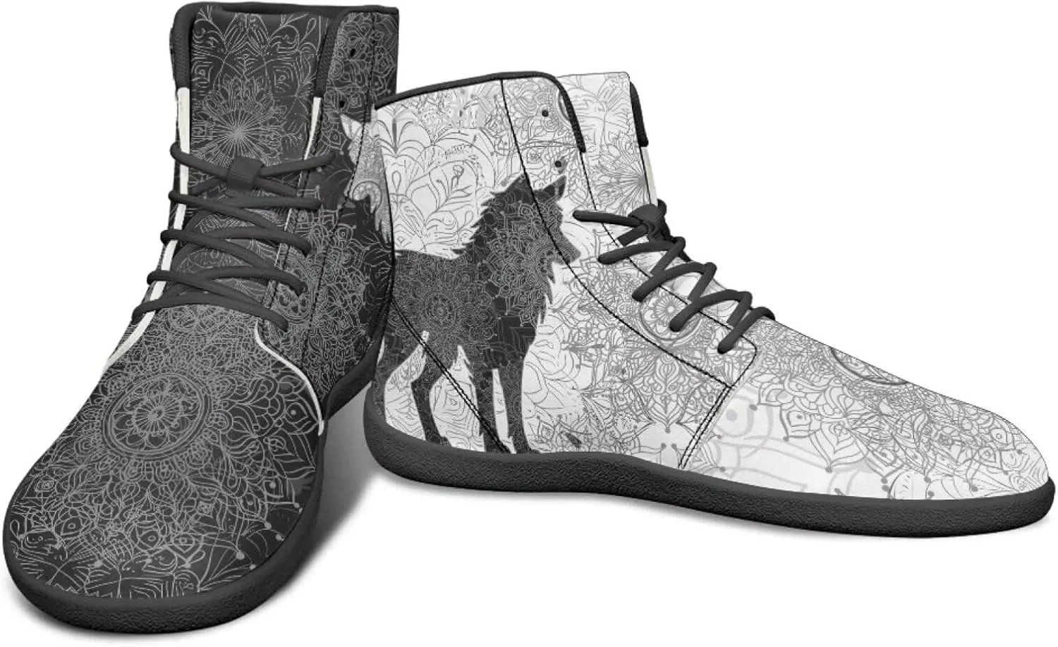Binienty Wide Box Barefoot Shoes Men Women Wolf High Top Minimalist Ankle Boots Anti Skid Zero Drop Sole